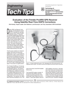 D Tech Tips Engineering Evaluation of the Trimble ProXRS GPS Receiver