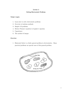 Lecture 2 Solving Electrostatic Problems Today’s topics