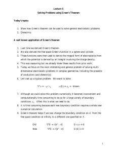 Lecture 5 Solving Problems using Green’s Theorem  Today’s topics