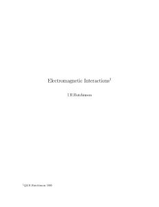 interactionsi Electromagnetic 1.H.Hutchinson
