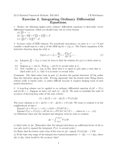 Exercise 2. Integrating Ordinary Differential Equations.