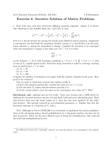 Exercise 6. Iterative Solution of Matrix Problems.