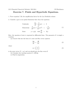 Exercise 7. Fluids and Hyperbolic Equations.