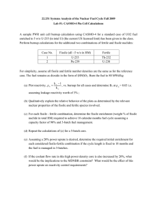 A sample PWR unit cell burnup calculation using CASMO-4 for... enriched to 5 w/o U-235 (in total U) (the current...