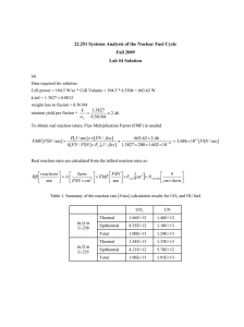 22.251 Systems Analysis of the Nuclear Fuel Cycle Fall 2009