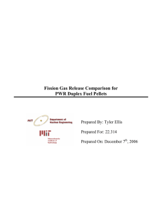 Fission Gas Release Comparison for PWR Duplex Fuel Pellets Prepared For: 22.314
