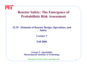 Reactor Safety: The Emergence of Probabilistic Risk Assessment Safety