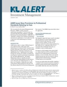 Investment Management AIMR Issues New Provisions to Professional Standards Relating to Fees