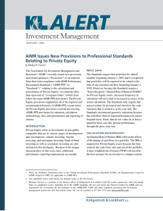 Investment Management AIMR Issues New Provisions to Professional Standards