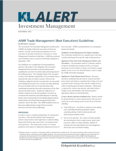 ALERT Investment Management AIMR Trade Management (Best Execution) Guidelines