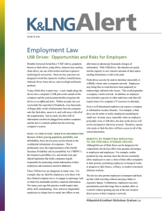 Employment Law USB Drives:  Opportunities and Risks for Employers