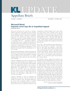 UPDATE Appellate Briefs Microsoft Word: Supreme Court Says No to Expedited Appeal