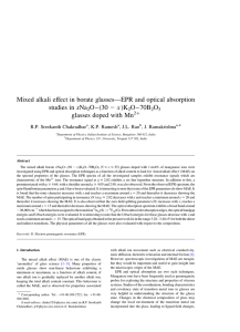 Mixed alkali effect in borate glasses—EPR and optical absorption