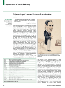 Department of Medical History Sir James Paget’s research into medical education