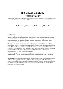 The UKCAT-12 Study Technical Report