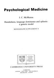 Psychological  Medicine I.  C.  McManus Handedness, language