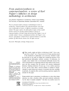 From analysis/synthesis to conjecture/analysis: a review of Karl Popper’s influence on design