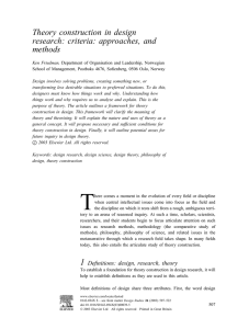 Theory construction in design research: criteria: approaches, and methods