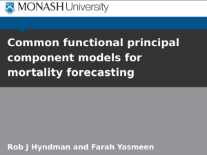 Common functional principal component models for mortality forecasting