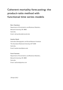 Coherent mortality forecasting: the product-ratio method with functional time series models