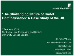 ‘The Challenging Nature of Cartel  3 February 2015