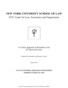 NEW YORK UNIVERSITY SCHOOL OF LAW  EU Microsoft Cases