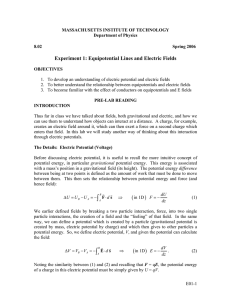 Experiment 1: Equipotential Lines and Electric Fields