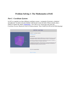 Problem Solving 1: The Mathematics of 8.02