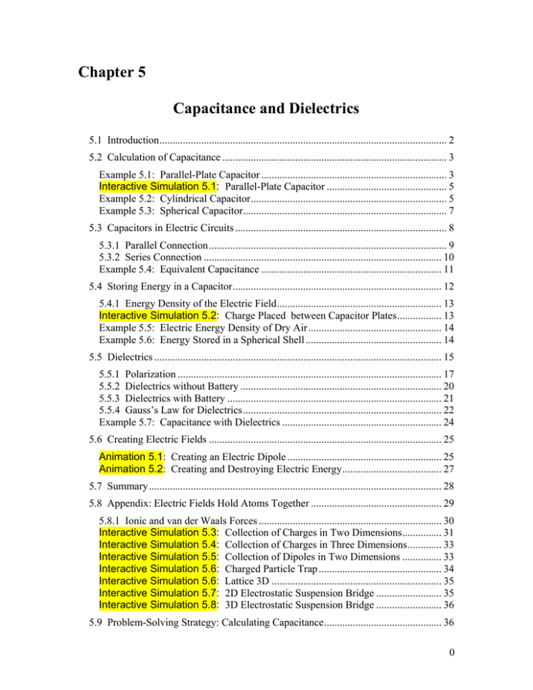 Chapter 5 Capacitance And Dielectrics