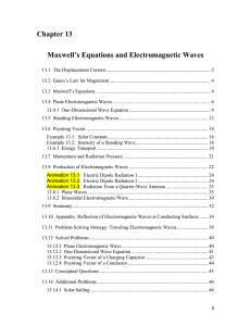 Chapter 13 Maxwell’s Equations and Electromagnetic Waves