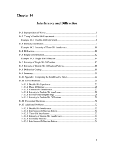Chapter 14  Interference and Diffraction