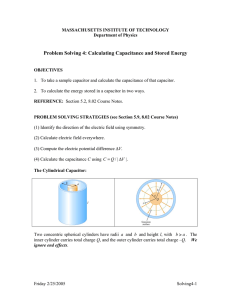 Problem Solving 4: Calculating Capacitance and Stored Energy