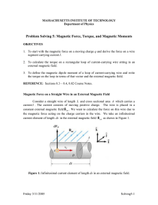 Problem Solving 5: Magnetic Force, Torque, and Magnetic Moments