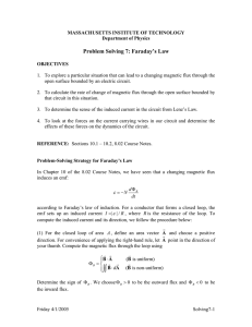 Problem Solving 7: Faraday’s Law