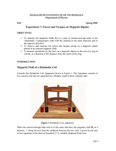 Experiment 7: Forces and Torques on Magnetic Dipoles
