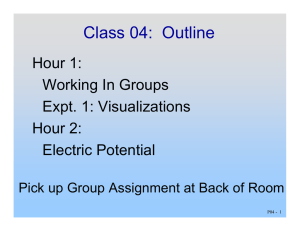 Class 04:  Outline Hour 1: Working In Groups Expt. 1: Visualizations