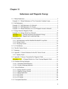 Chapter 11  Inductance and Magnetic Energy