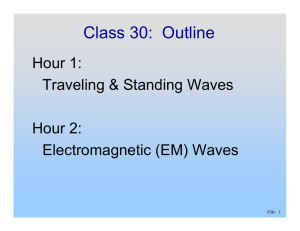 Class 30:  Outline Hour 1: Traveling &amp; Standing Waves Hour 2: