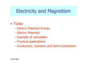 Electricity and Magnetism • Today