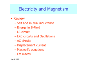 Electricity and Magnetism • Review