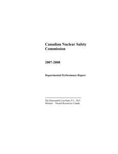 Canadian Nuclear Safety Commission 2007-2008 Departmental Performance Report