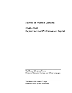 Status of Women Canada  2007–2008 Departmental Performance Report
