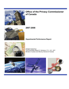 Office of the Privacy Commissioner of Canada  2007-2008