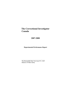 The Correctional Investigator Canada 2007-2008