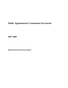 Public Appointments Commission Secretariat 2007-2008 Departmental Performance Report