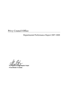 Privy Council Office Departmental Performance Report 2007-2008