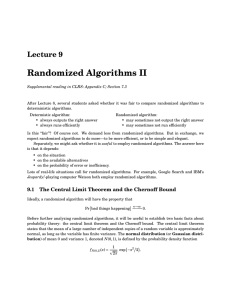 Randomized Algorithms II Lecture 9