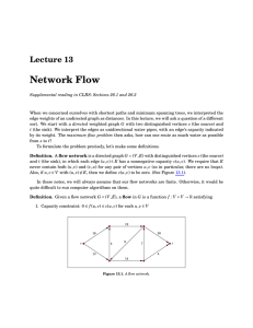 Network Flow Lecture 13