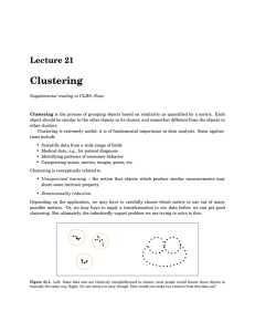 Clustering Lecture 21