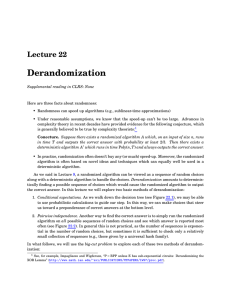 Derandomization Lecture 22